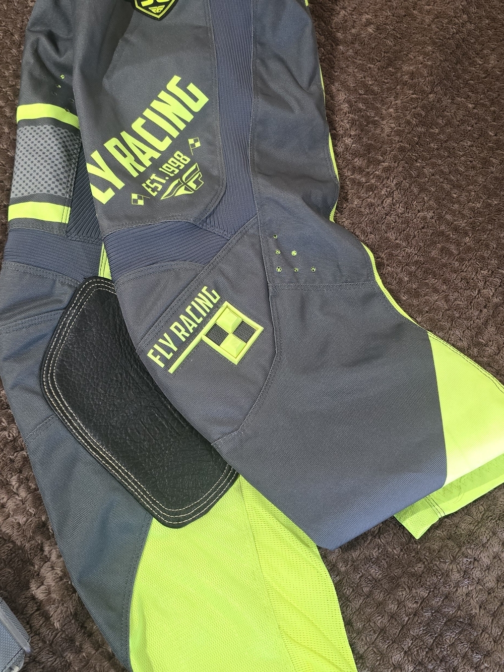 Fly Racing Kids Neon Yellow and Gray Motocross Pants